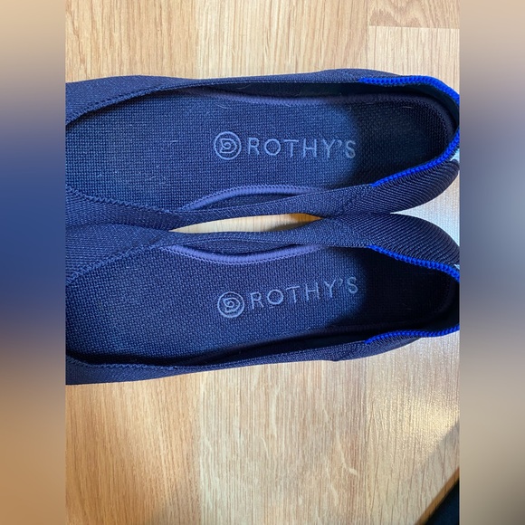 Rothys Navy Blue Square Toe Flats Size 9.5 - Picture 5 of 12